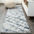 thumbnail image 1 of JONATHAN Y SILK ORCHID 2 x 10 Runner Rug, Slant Abstract - Gray/Blue, SOR201B-210, 1 of 7