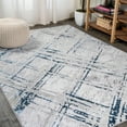 thumbnail image 1 of JONATHAN Y SILK ORCHID 5 x 8 Area Rug, Slant Abstract - Gray/Blue, SOR201B-5, 1 of 9