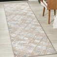 thumbnail image 1 of JONATHAN Y SILK ORCHID 2 x 8 Runner Rug, Slant Abstract - Beige/Gray, SOR201C-28, 1 of 7
