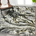 thumbnail image 1 of JONATHAN Y SILK ORCHID 3 x 5 Area Rug, Swirl Marbled Abstract - Black/Yellow, SOR203D-3, 1 of 10
