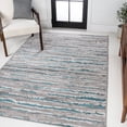 thumbnail image 1 of JONATHAN Y SILK ORCHID 3 x 5 Area Rug, Batten Stripe - Gray/Turquoise, SOR204A-3, 1 of 10
