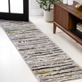 thumbnail image 1 of JONATHAN Y SILK ORCHID 2 x 8 Runner Rug, Batten Stripe - Gray/Black, SOR204B-28, 1 of 8