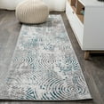 thumbnail image 1 of JONATHAN Y SILK ORCHID 2 x 8 Runner Rug, Timeworn Abstract - Gray/Turquoise, SOR205A-28, 1 of 8