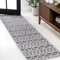 thumbnail image 1 of JONATHAN Y SOUTH BEACH 2 x 10 Runner Rug, Aylan Pile Knotted Trellis Geometric - Black/Ivory, SBH104A-210, 1 of 9