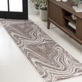 thumbnail image 1 of JONATHAN Y SUPERSOFT 2 x 8 Runner Rug, Eleni Glam Abstract Marble - Brown/Cream, SEU301B-28, 1 of 6