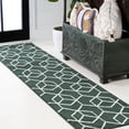 thumbnail image 1 of JONATHAN Y SUPERSOFT 2 x 8 Runner Rug, Tumbling Blocks Modern Geometric - Green/White, SEU101D-28, 1 of 9