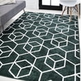 thumbnail image 1 of JONATHAN Y SUPERSOFT 5 x 8 Area Rug, Tumbling Blocks Modern Geometric - Green/White, SEU101D-5, 1 of 10