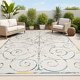 thumbnail image 1 of JONATHAN Y SAVANNAH 8 x 10 Area Rug, Danae Filigree Scroll Machine-Washable Reversible - Cream/Navy, SVH100B-8, 1 of 9