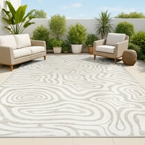 JONATHAN Y SAVANNAH 5 x 8 Area Rug, Eryx Abstract Machine-Washable Reversible - Gray/Cream, SVH103A-5