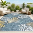 thumbnail image 1 of JONATHAN Y SAVANNAH 5 x 8 Area Rug, Calypso Coastal Palm Frond Machine-Washable Reversible - Cream/Navy, SVH108A-5, 1 of 7