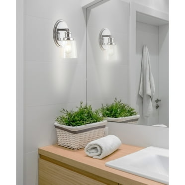 JONATHAN Y Sandrine 3-Light Iron/Seeded Glass Classic Cottage LED Vanity Light, by JONATHAN  Y 1-Light
