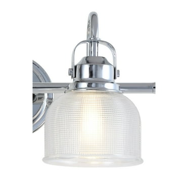 JONATHAN Y Shirley Metal/Glass LED Vanity Light, by  2-Light - Chrome/Clear