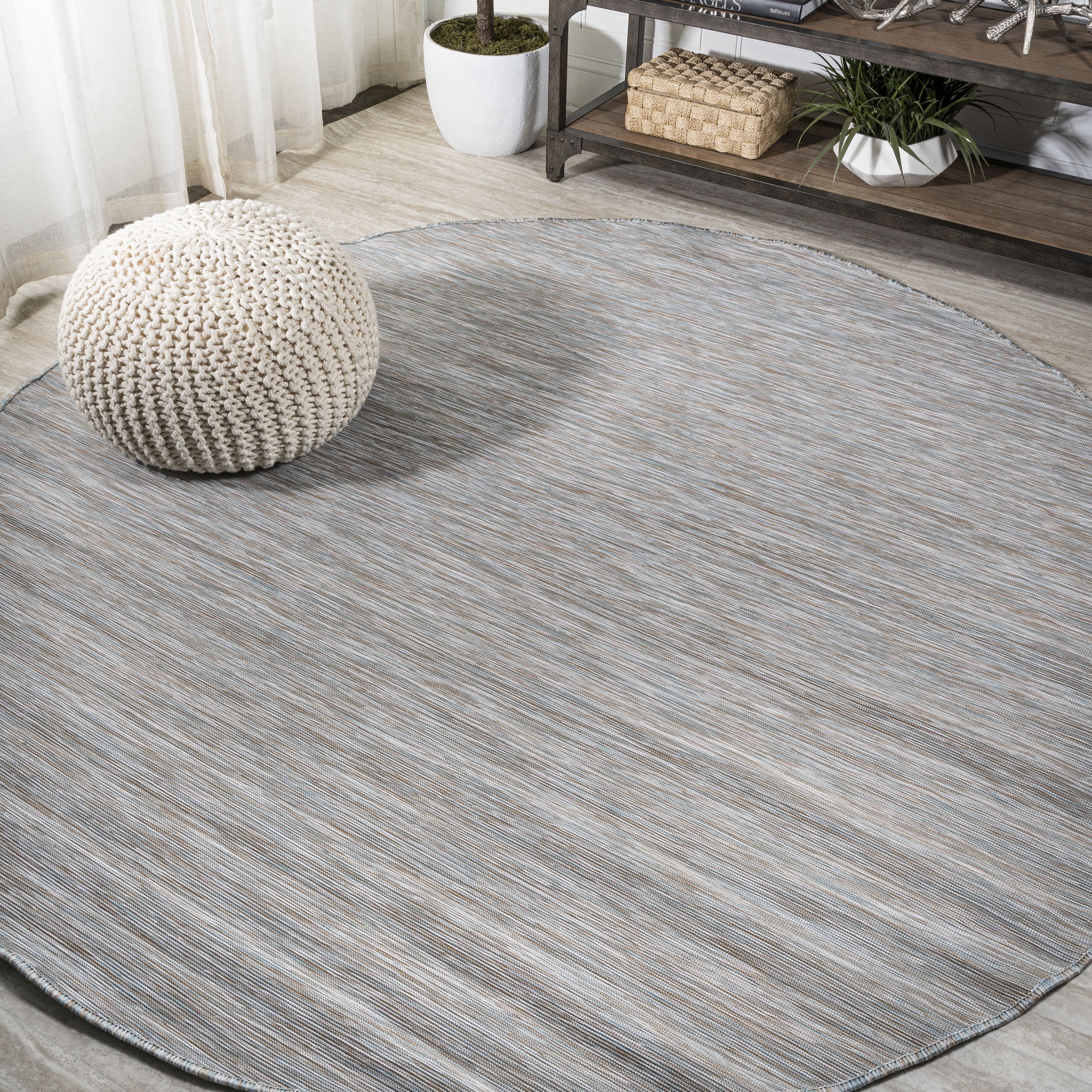JONATHAN Y TUSCAN SUN 6' Round Area Rug, Ethan Flatweave - Gray ...