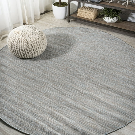 JONATHAN Y TUSCAN SUN 6' Round Area Rug, Ethan Flatweave - Gray, TSN100A-6R