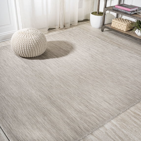 JONATHAN Y TUSCAN SUN 6' Square Area Rug, Ethan Flatweave - Light Gray, TSN100E-6SQ
