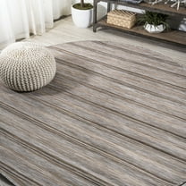JONATHAN Y TUSCAN SUN 6' Round Area Rug, Bo Farmhouse Wide Stripe - Brown/Natural, TSN101A-6R
