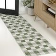 thumbnail image 1 of JONATHAN Y TUSCAN SUN 2 x 8 Runner Rug, Darcy Traditional Geometric Bold Gingham - Green/Cream, TSN201E-28, 1 of 8