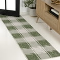 thumbnail image 1 of JONATHAN Y TUSCAN SUN 2 x 8 Runner Rug, Sabine Traditional Farmhouse Bold Gingham - Green/Cream, TSN203D-28, 1 of 8