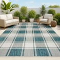 thumbnail image 1 of JONATHAN Y TUSCAN SUN 8 x 10 Area Rug, Sabine Traditional Farmhouse Bold Gingham - Turquoise/Cream, TSN203E-8, 1 of 9