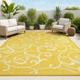 thumbnail image 1 of JONATHAN Y TUSCAN SUN 3 x 5 Area Rug, Maribel Traditional All-Over Scroll - Yellow/Cream, TSN205C-3, 1 of 9