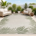 thumbnail image 1 of JONATHAN Y TUSCAN SUN 4 x 6 Area Rug, Isla Coastal Cottage Palm Frond Border - Green/Cream, TSN207B-4, 1 of 9