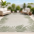 thumbnail image 1 of JONATHAN Y TUSCAN SUN 8 x 10 Area Rug, Isla Coastal Cottage Palm Frond Border - Green/Cream, TSN207B-8, 1 of 9