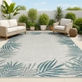 thumbnail image 1 of JONATHAN Y TUSCAN SUN 8 x 10 Area Rug, Isla Coastal Cottage Palm Frond Border - Blue/Cream, TSN207C-8, 1 of 5