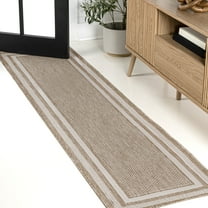 JONATHAN Y TUSCAN SUN 2 x 8 Runner Rug, Dover 3-Stripe Border - Beige/Cream, TSN209A-28