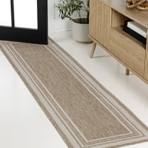 JONATHAN Y TUSCAN SUN 2 x 8 Runner Rug, Lido Traditional Pinstripe Border - Beige/Cream, TSN210A-28