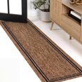 thumbnail image 1 of JONATHAN Y TSN210E-28 Lido Traditional Casual Pinstripe Border Brown/Dark Gray 2 ft. x 8 ft. Indoor/Outdoor Runner Rug, 1 of 7
