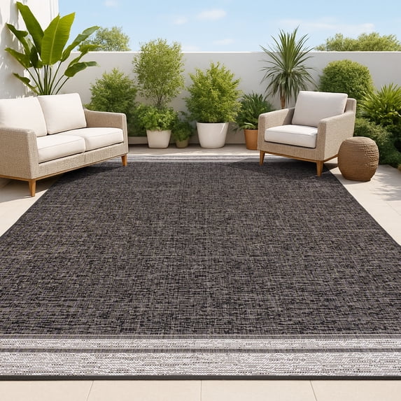 JONATHAN Y TUSCAN SUN 4 x 6 Area Rug, Alda Minimalist Mingled - Black/Cream, TSN213A-4