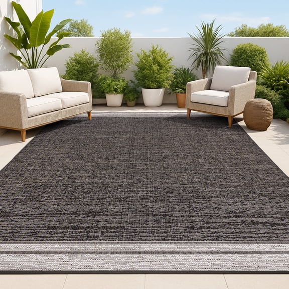 JONATHAN Y TUSCAN SUN 4 x 6 Area Rug, Alda Minimalist Mingled - Black/Cream, TSN213A-4