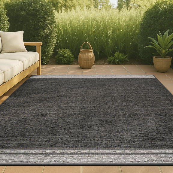 JONATHAN Y TUSCAN SUN 5 x 8 Area Rug, Alda Minimalist Mingled - Black/Cream, TSN213A-5