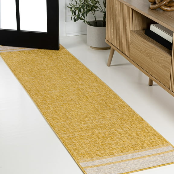 JONATHAN Y TUSCAN SUN 2 x 8 Runner Rug, Alda Minimalist Mingled - Yellow/Cream, TSN213C-28