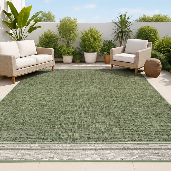 JONATHAN Y TUSCAN SUN 3 x 5 Area Rug, Alda Minimalist Mingled - Green/Cream, TSN213D-3