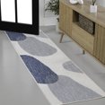 thumbnail image 1 of JONATHAN Y TUSCAN SUN 2 x 8 Runner Rug, Zia Geometric Organic Shapes - Cream/Navy, TSN306B-28, 1 of 5