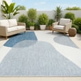 thumbnail image 1 of JONATHAN Y TUSCAN SUN 3 x 5 Area Rug, Zia Geometric Organic Shapes - Cream/Navy, TSN306B-3, 1 of 6