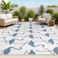 thumbnail image 1 of JONATHAN Y TUSCAN SUN 5 x 8 Area Rug, Liana Coastal Flamingos Two-Tone - White/Navy, TSN401E-5, 1 of 7