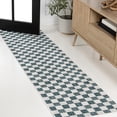 thumbnail image 1 of JONATHAN Y TUSCAN SUN 2 x 8 Runner Rug, Aimee Traditional Cottage Checkerboard - Turquoise/Cream, TSN204E-28, 1 of 8