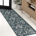 thumbnail image 1 of JONATHAN Y TUSCAN SUN 2 x 8 Runner Rug, Maribel Traditional All-Over Scroll - Turquoise/Cream, TSN205E-28, 1 of 8