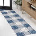 thumbnail image 1 of JONATHAN Y TUSCAN SUN 2 x 8 Runner Rug, Sabine Traditional Farmhouse Bold Gingham - Navy/Cream, TSN203B-28, 1 of 8