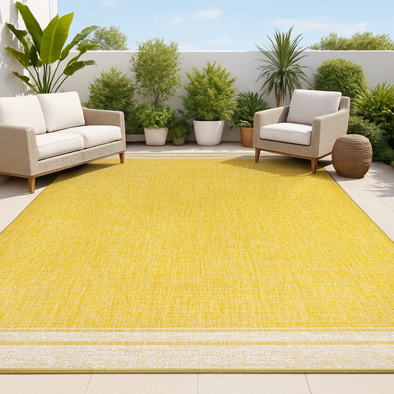 JONATHAN Y TUSCAN SUN 4 x 6 Area Rug, Alda Minimalist Mingled - Yellow/Cream, TSN213C-4