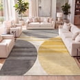 thumbnail image 1 of JONATHAN Y UNIQUE 5 x 8 Area Rug, Nicky Striped Circles - Gray/Yellow/Cream, UNQ100A-5, 1 of 9