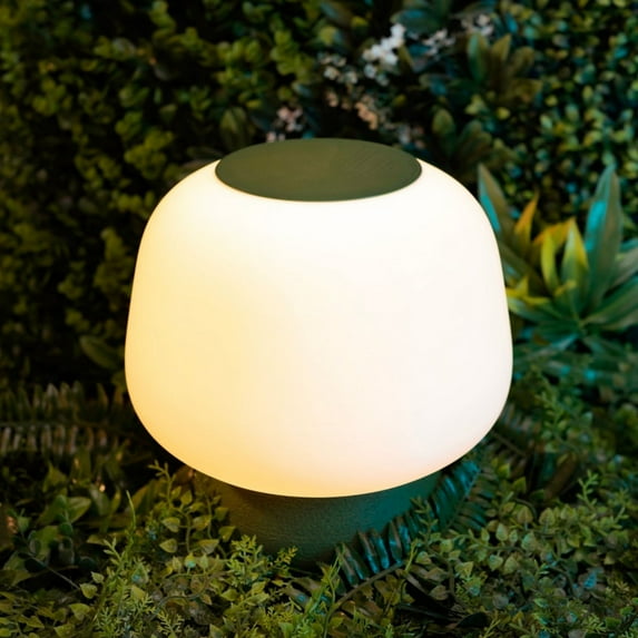 JONATHAN Y Portobello 10" Modern Classic Plant-Based Filament Dimmable LED 3D Printed Mushroom Table Lamp White/Green, USA1004A