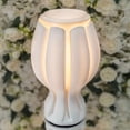 thumbnail image 1 of JONATHAN Y Flower 13" Tropical Coastal Plant-Based PLA 3D Printed Dimmable LED Table Lamp, White, USA1005B, 1 of 9