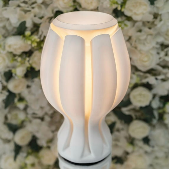JONATHAN Y Flower 13" Tropical Coastal Plant-Based PLA 3D Printed Dimmable LED Table Lamp, White, USA1005B