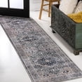 thumbnail image 1 of JONATHAN Y WASHABLE 2 x 8 Runner Rug, Alacati Ogee Medallion - Dark Green/Dark Beige, WSH103B-28, 1 of 9
