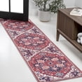 thumbnail image 1 of JONATHAN Y WASHABLE 2 x 8 Runner Rug, Cirali Ornate Large Medallion - Red/Navy, WSH105A-28, 1 of 9