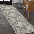 thumbnail image 1 of JONATHAN Y WASHABLE 2 x 8 Runner Rug, Pavel Distressed Medallion - Blue/Cream, WSH317A-28, 1 of 9