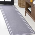 thumbnail image 1 of JONATHAN Y WASHABLE 2 x 8 Runner Rug, Sloane 2-Stripe Border Washable - Gray/Cream, WSH125A-28, 1 of 7